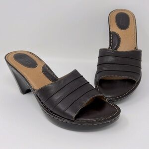 Born Leather Open Toe Slip-on Shoes Sz. 9